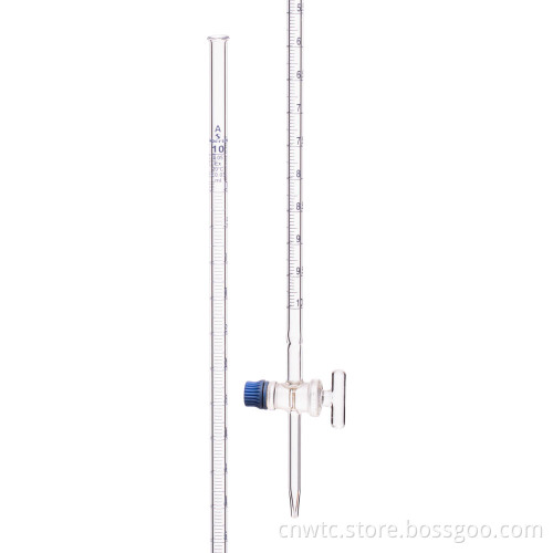 Lab Glassware: Schellbach Burette with Blue Line and Straight Stopcock